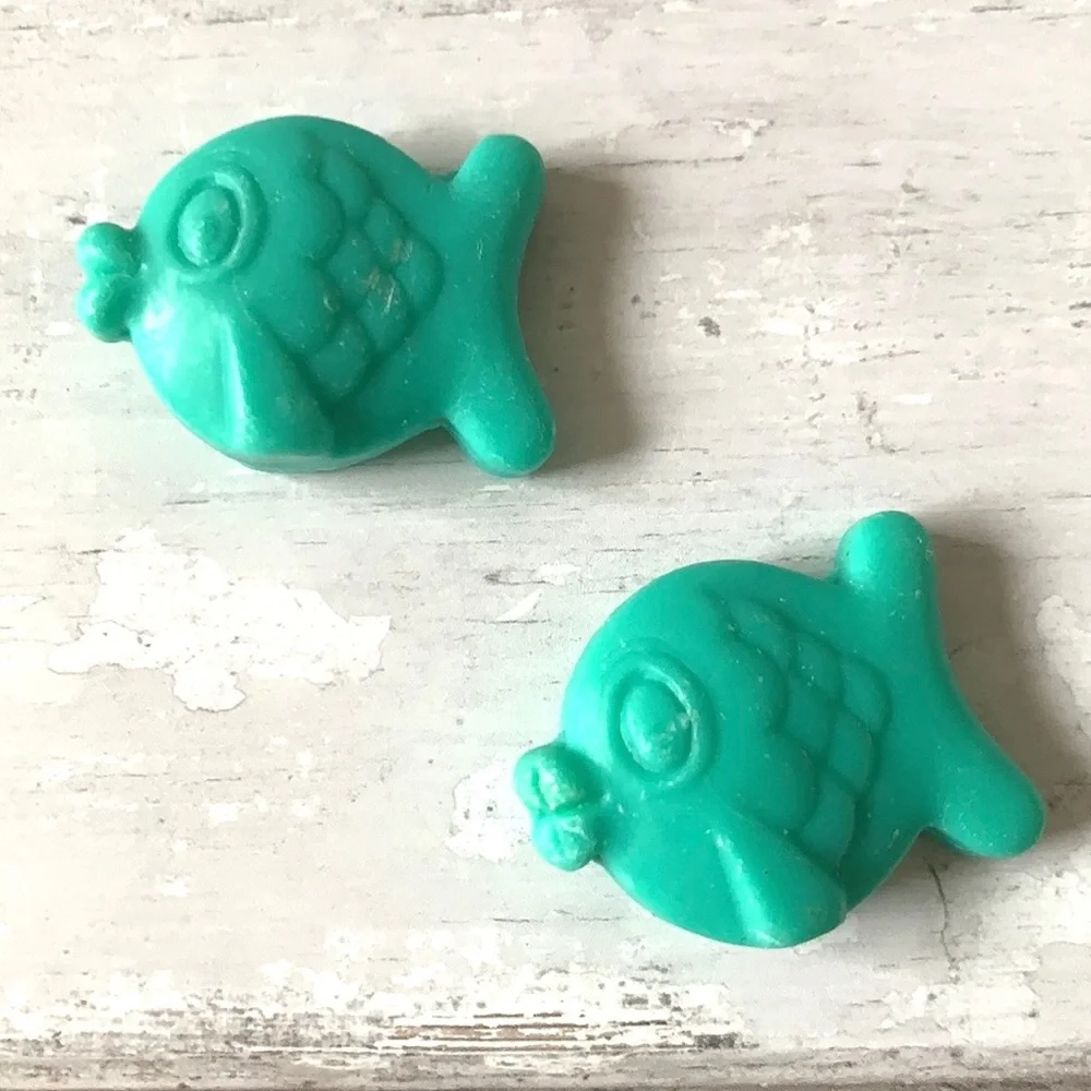 Teal Fish Shaped Soap 6ct Green Blue Decorative Bath Accents Bathroom Decor